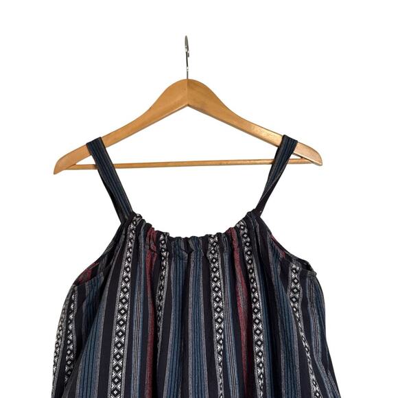 Adam Levine Women Sleeveless Geo Striped Cotton Pullover Mini Dress Size L Multi - Picture 5 of 9